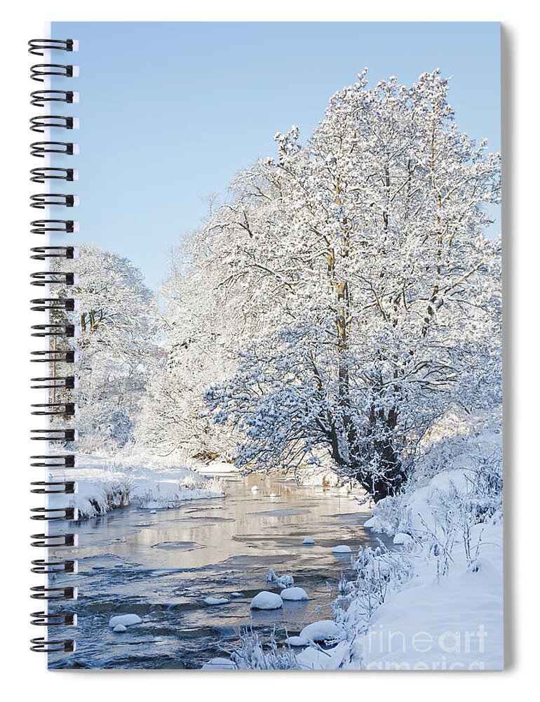 Snow Spiral Notebook featuring the photograph Snowy Stream by Liz Leyden