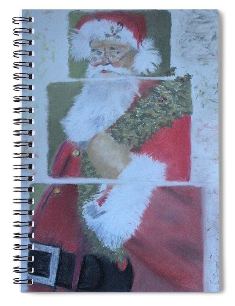 Santa Spiral Notebook featuring the painting S'nta Claus by Claudia Goodell