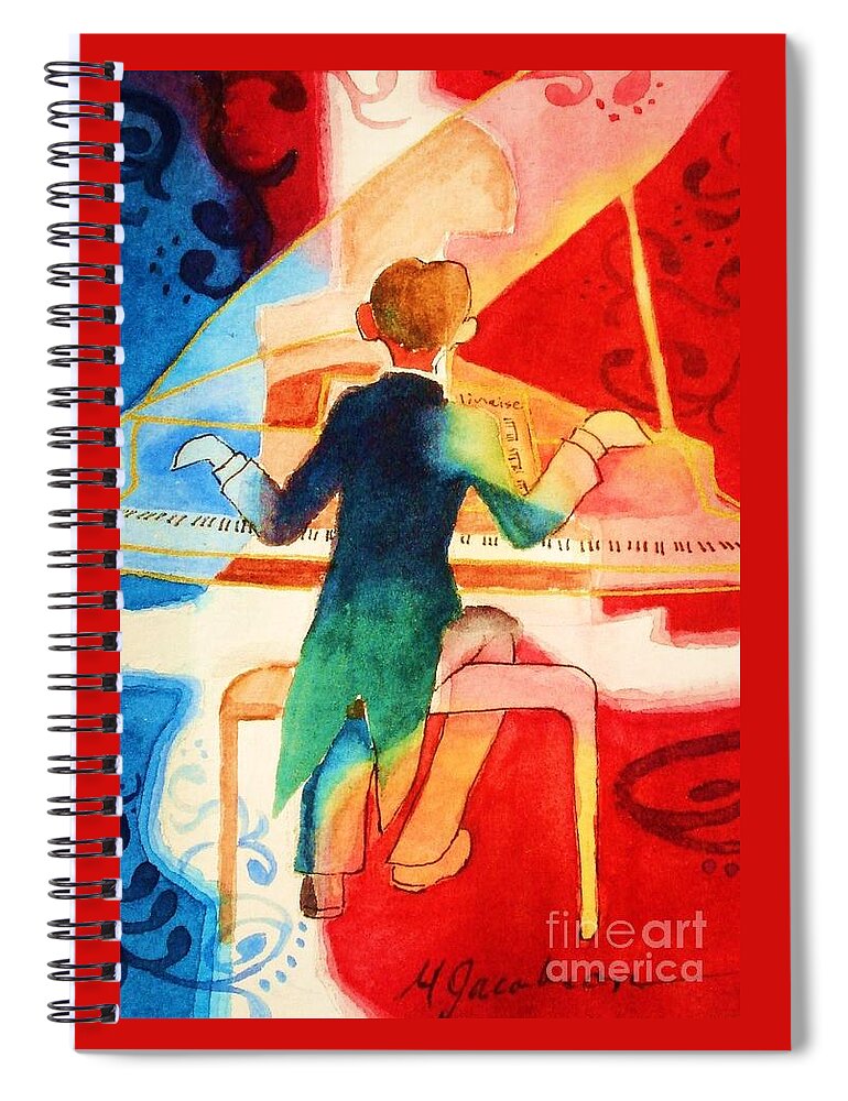 Abstract Spiral Notebook featuring the painting So Grand by Marilyn Jacobson