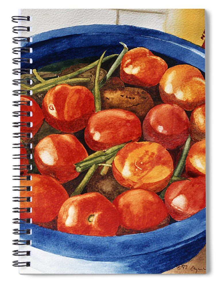 Vegetables Spiral Notebook featuring the painting Soaking Tomatoes by Lynn Hansen