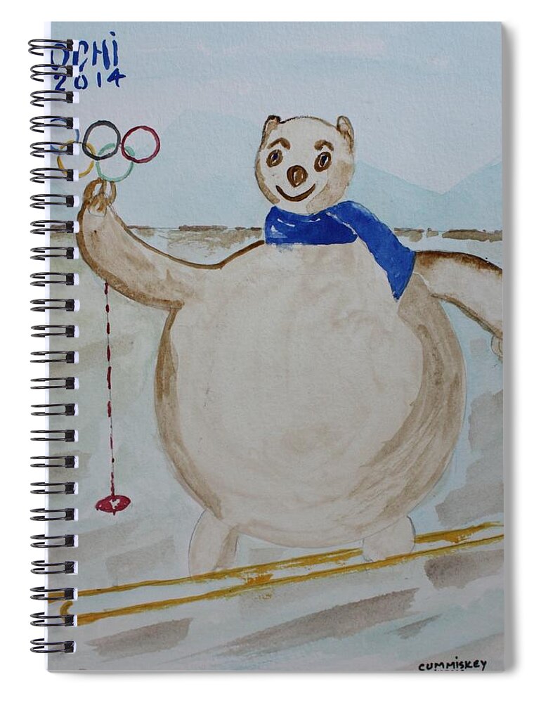 Olympic Games Spiral Notebook featuring the painting Sochi by Roger Cummiskey
