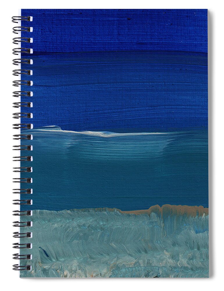 Abstract Art Spiral Notebook featuring the painting Soft Crashing Waves- Abstract Landscape by Linda Woods