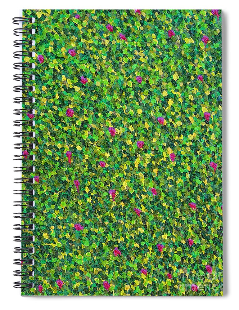 Abstract Spiral Notebook featuring the painting Soft Green with Pink by Dean Triolo