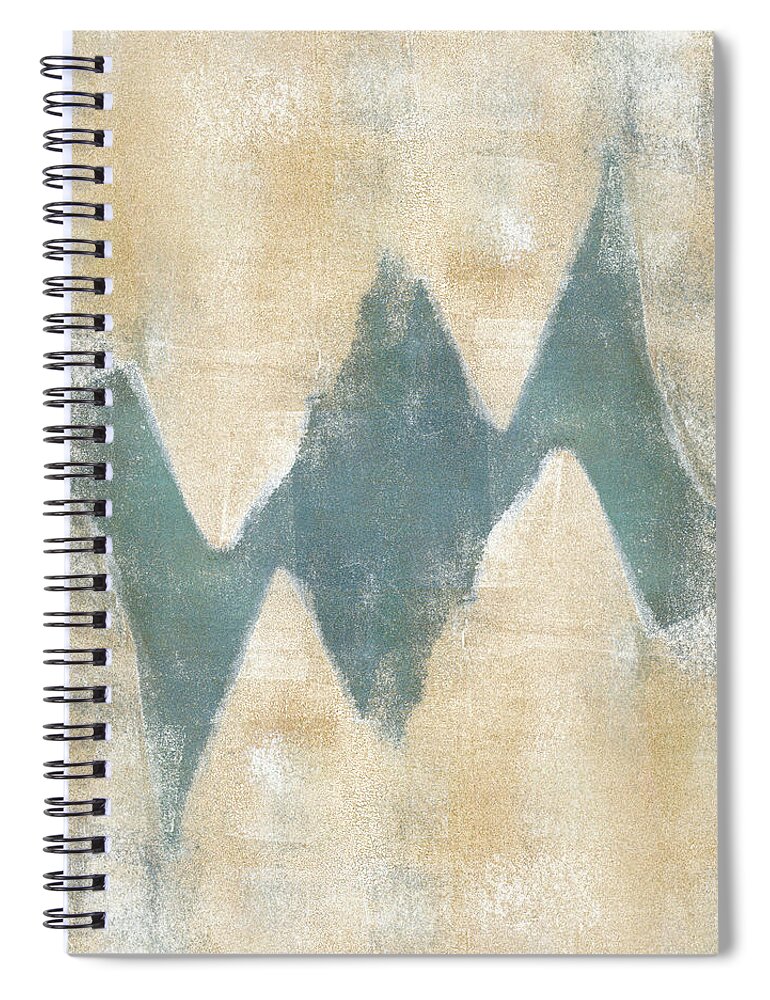 Monoprint Spiral Notebook featuring the mixed media Softly Green 2 Square by Carol Leigh