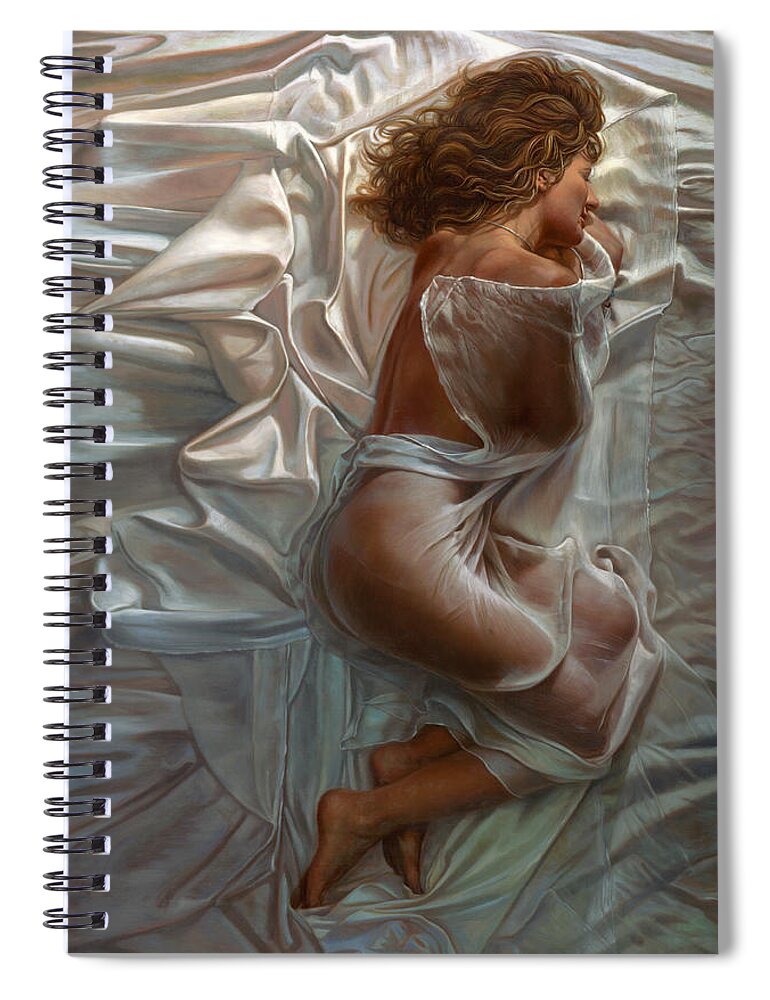 Portrait Spiral Notebook featuring the painting Sogni Dolci by Mia Tavonatti