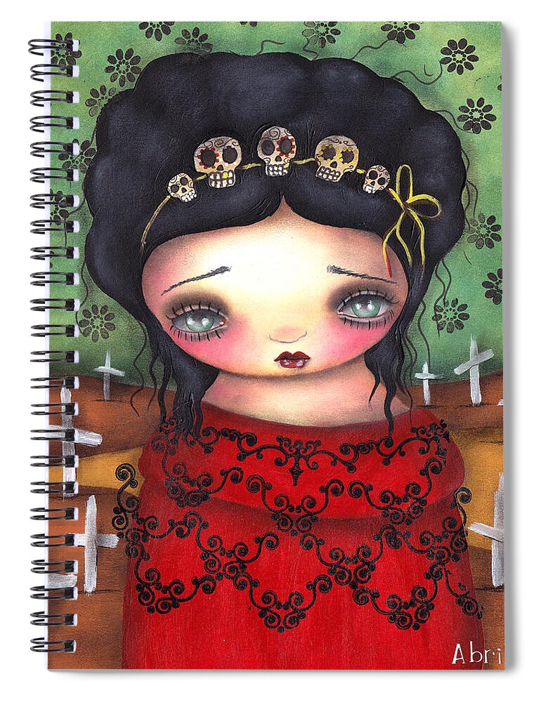 Frida Kahlo Spiral Notebook featuring the painting Soledad by Abril Andrade