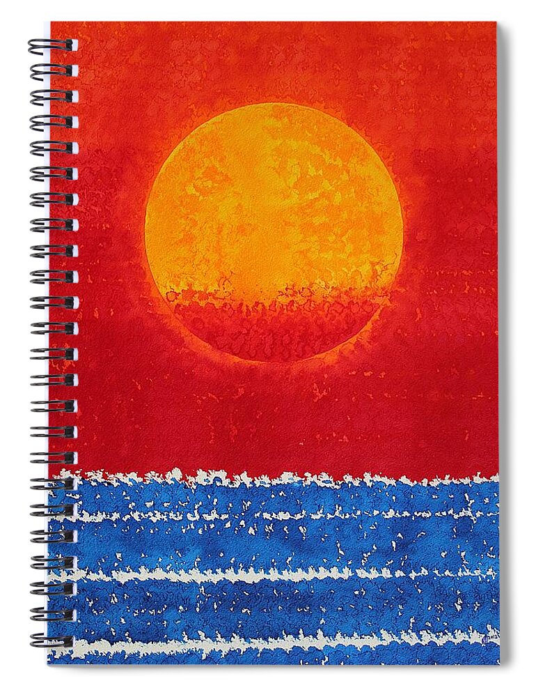 Sun Spiral Notebook featuring the painting Solstice Sunrise original painting SOLD by Sol Luckman