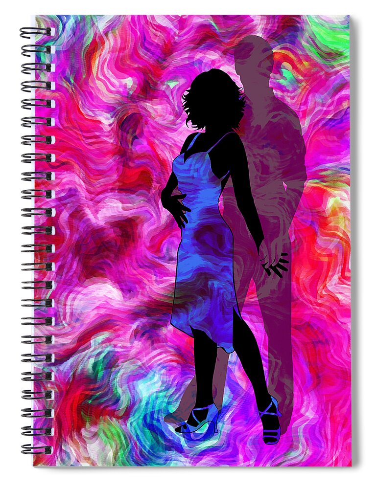 Abstract Spiral Notebook featuring the mixed media Some Like It Hot 2 Part 2 by Angelina Tamez