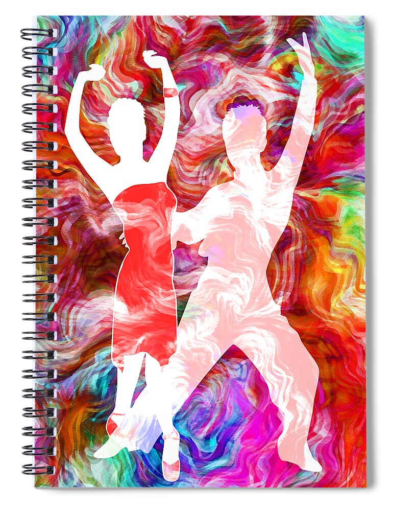 Abstract Spiral Notebook featuring the mixed media Some Like It Hot 3 by Angelina Tamez