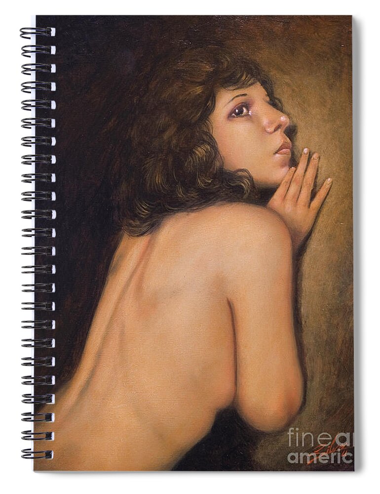 Paintings Spiral Notebook featuring the painting Someone else II by John Silver
