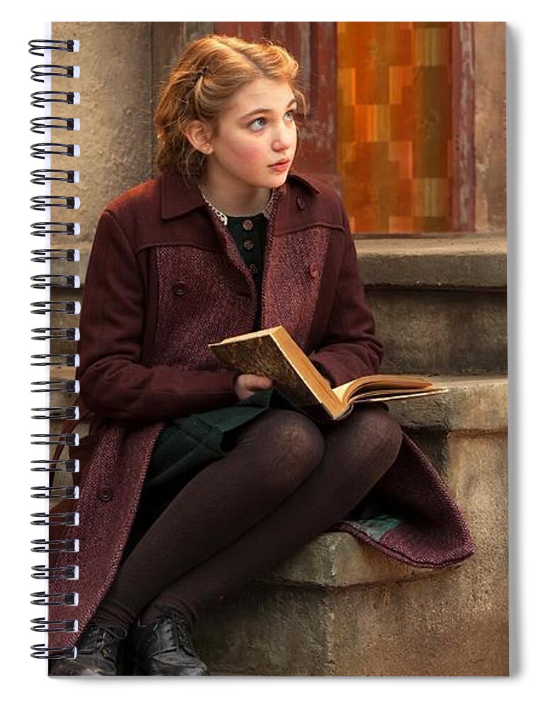 Sophie Nelisse Spiral Notebook featuring the photograph Sophie Nelisse The Book Thief by Movie Poster Prints