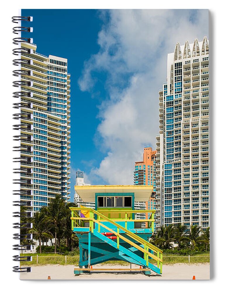 Architecture Spiral Notebook featuring the photograph South Beach Living by Raul Rodriguez
