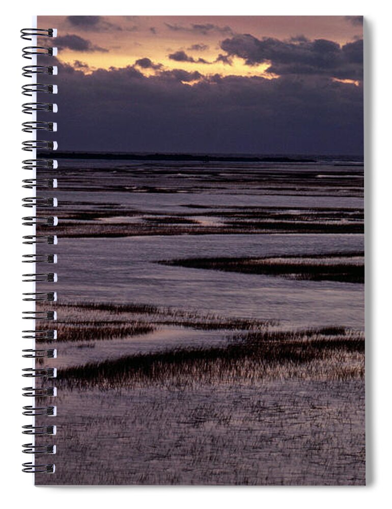 North Inlet Spiral Notebook featuring the photograph South Carolina Marsh At Sunrise by Larry Cameron