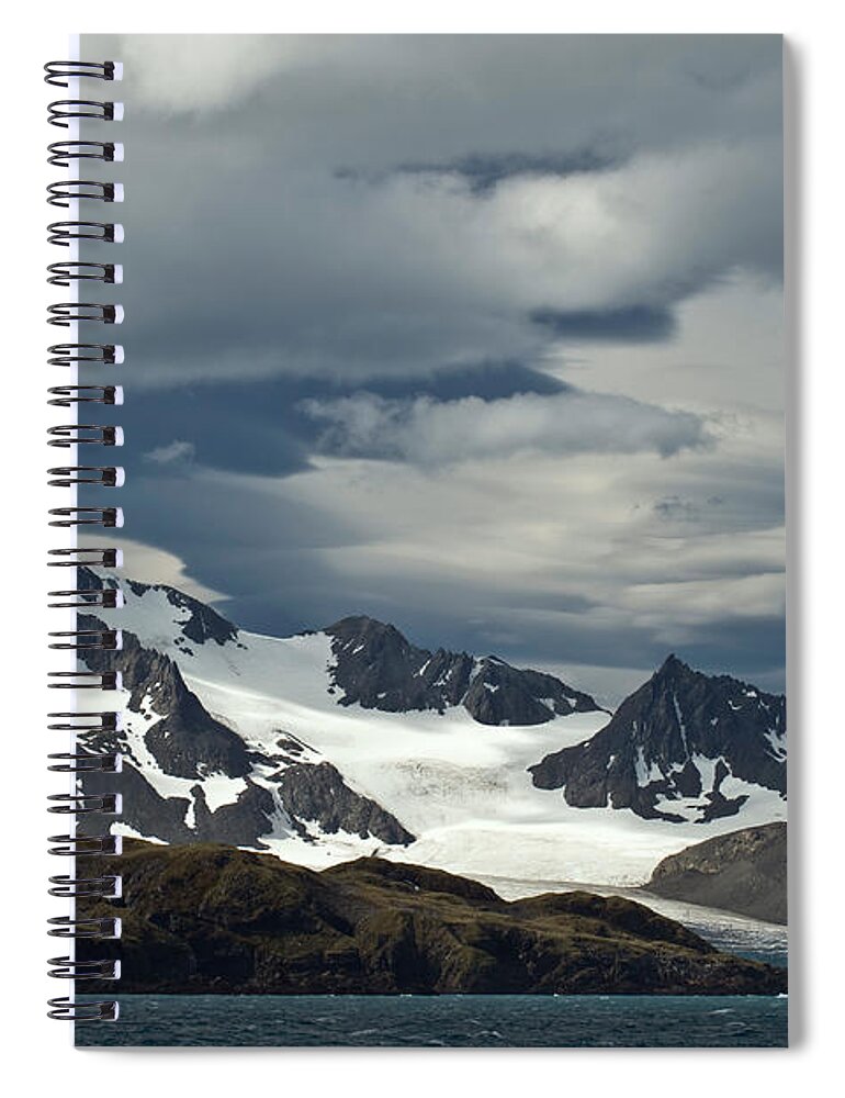 Landscape Spiral Notebook featuring the photograph South Georgia by John Shaw