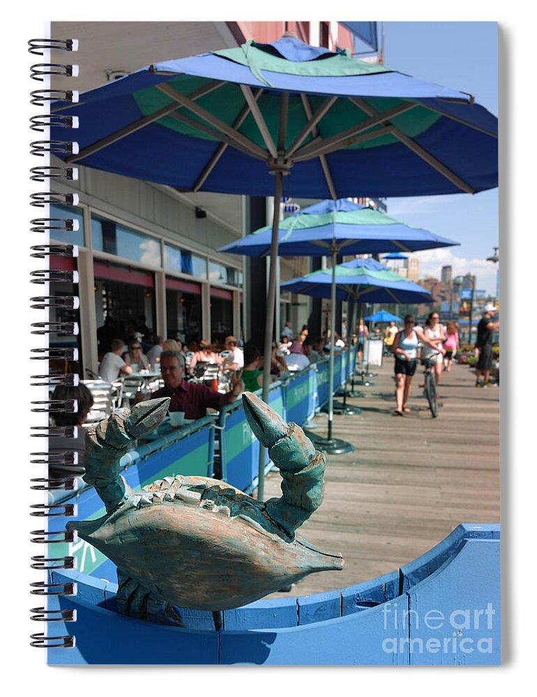 Boardwalk Spiral Notebook featuring the photograph South Street Seaport New York Crab by Amy Cicconi
