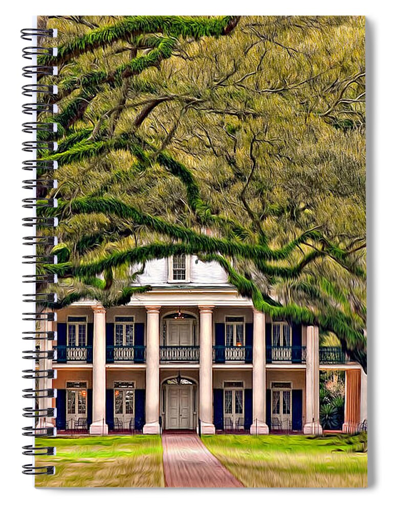 Oak Alley Plantation Spiral Notebook featuring the photograph Southern Class Oil by Steve Harrington