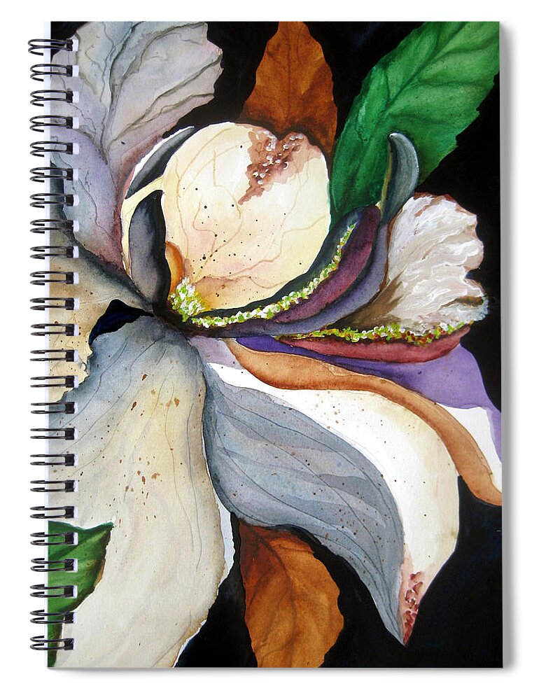 Flower Music Spiral Notebook featuring the painting White Glory II by Lil Taylor