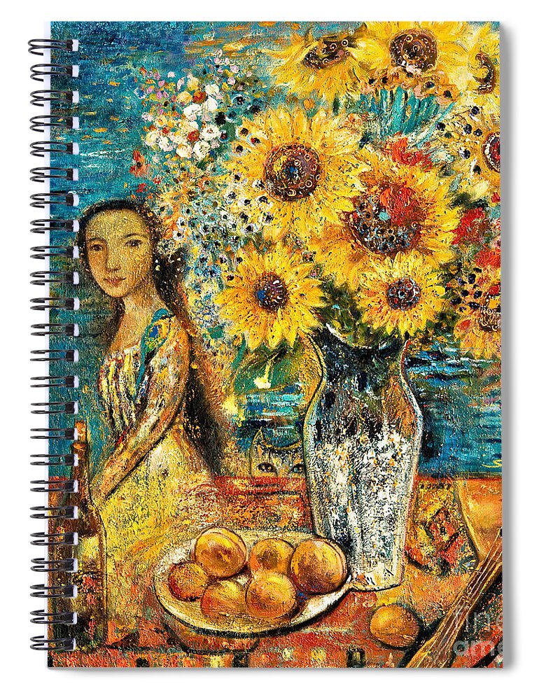 Shijun Spiral Notebook featuring the painting Southern Sunshine by Shijun Munns