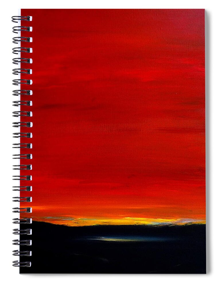 Southwest Spiral Notebook featuring the painting Southwest Desert Sunrise by Katy Hawk