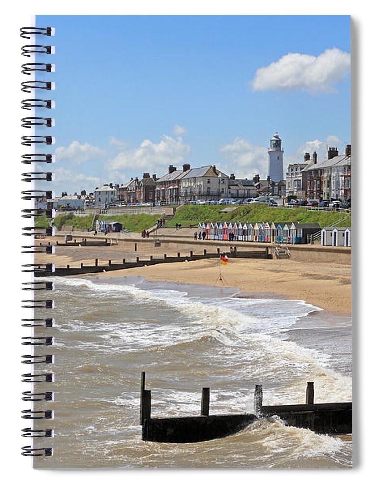  Spiral Notebook featuring the photograph Southwold Beach 2 by Julia Gavin