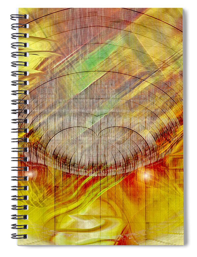 Space Monkey Spiral Notebook featuring the digital art Space Monkey by Linda Sannuti