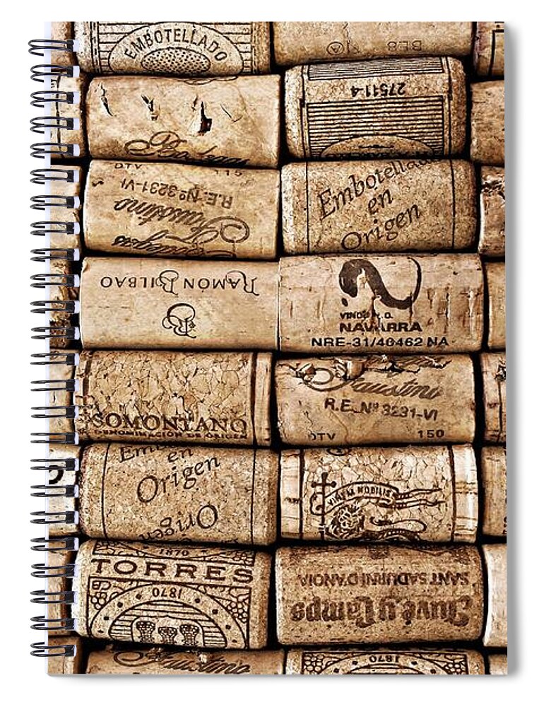 Wine Spiral Notebook featuring the photograph Spanish Corks by Clare Bevan