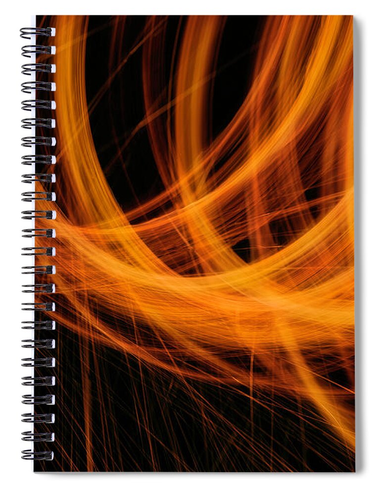 Orange Color Spiral Notebook featuring the photograph Sparks And Light by Jonathan Knowles