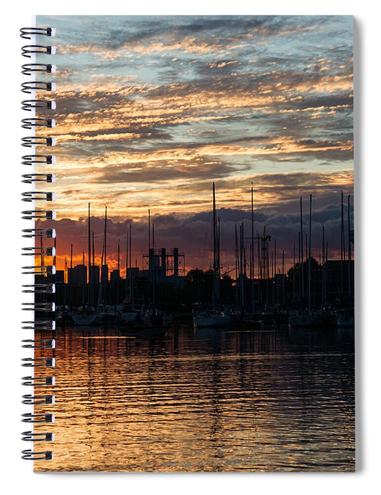 Spectacular Sky Spiral Notebook featuring the photograph Spectacular Sky - Toronto Beaches Marina by Georgia Mizuleva