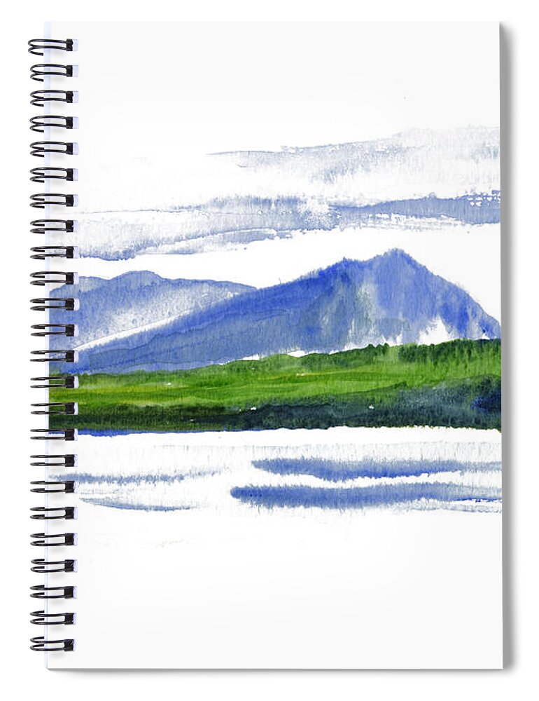 Spencer Mountain Spiral Notebook featuring the painting Spencer Mountain by Paul Gaj