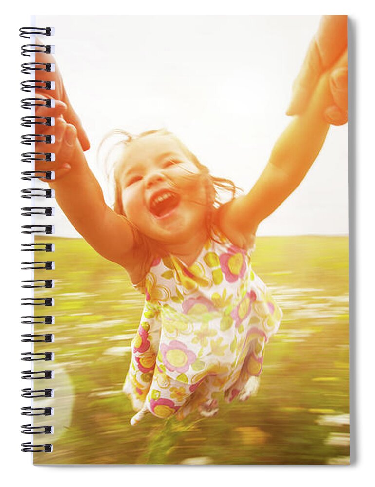 Human Arm Spiral Notebook featuring the photograph Spinning Girl by Arand