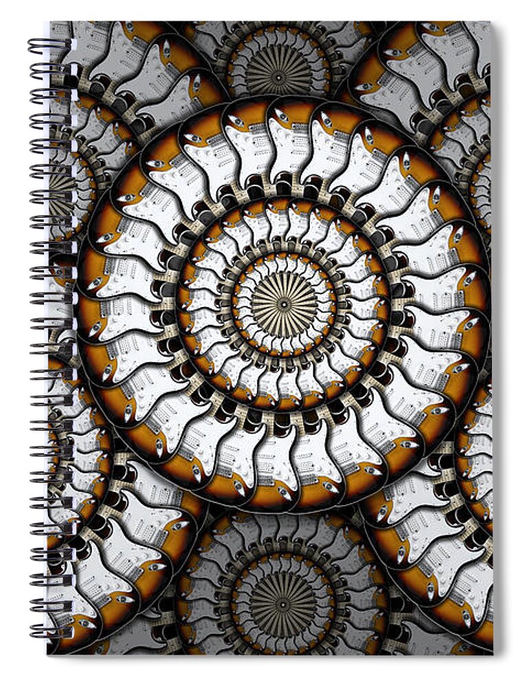 Abstract Spiral Notebook featuring the photograph Spinning Guitars 4 by Mike McGlothlen