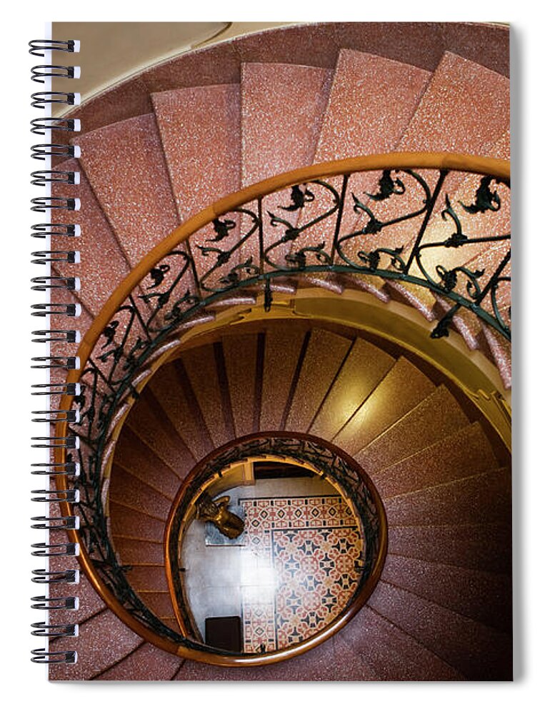Home Interior Spiral Notebook featuring the photograph Spiral Staircase In Can Prunera Museum by Holger Leue