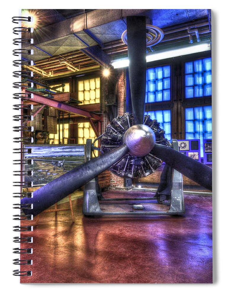 Hdr Spiral Notebook featuring the photograph Spirit of St.Louis Engine by Anthony Sacco