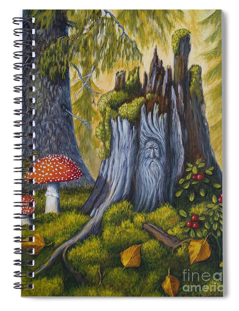 Art Spiral Notebook featuring the painting Spirit of the forest by Veikko Suikkanen