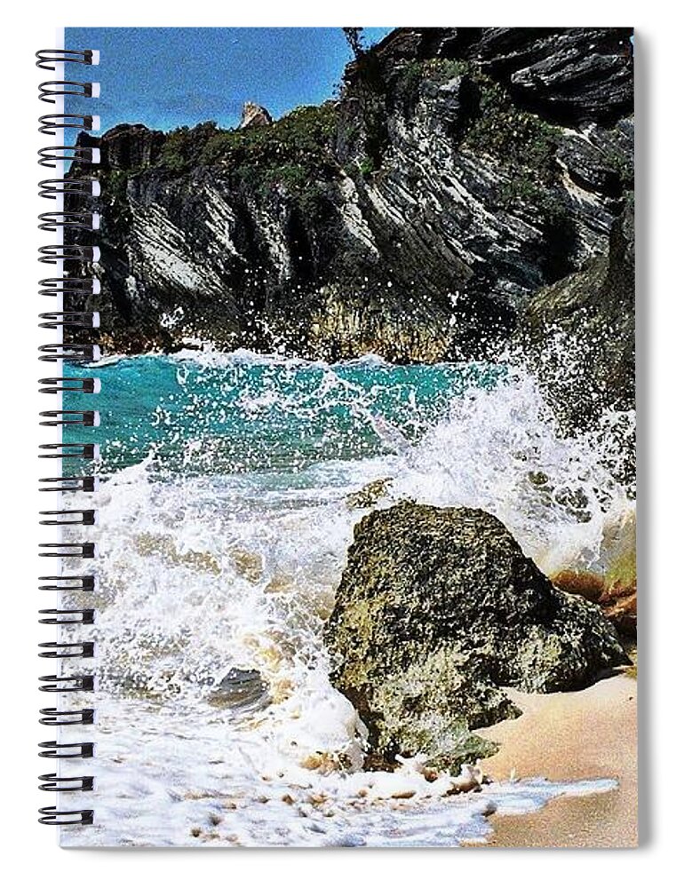 Bermuda Spiral Notebook featuring the photograph Splash by Judy Palkimas