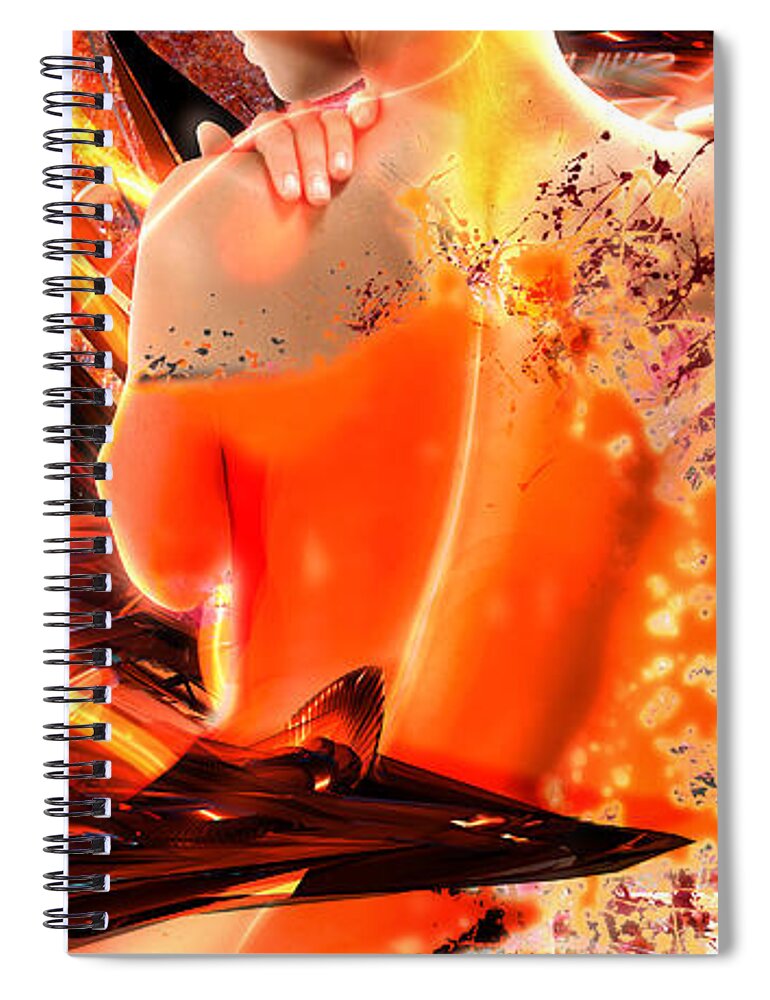  Spiral Notebook featuring the digital art Splatter of Light by Alexandra Louie