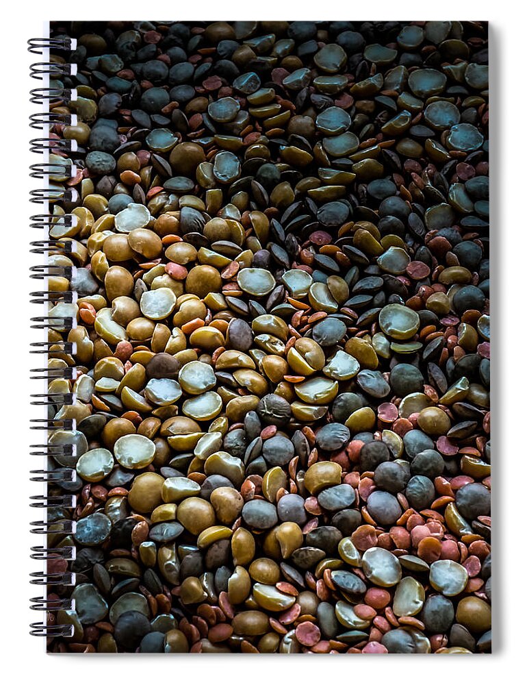 Pea Spiral Notebook featuring the photograph Split Pea Abstract by Bob Orsillo