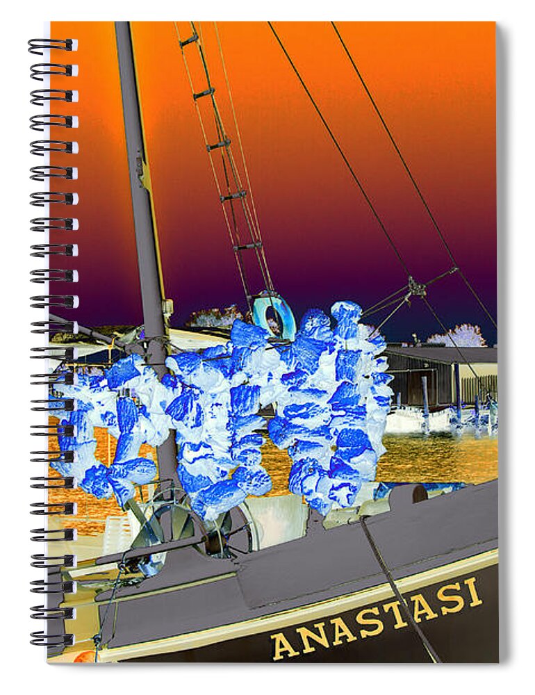 Tarpon Springs Spiral Notebook featuring the photograph Sponge Boat Sabattier by Bill Barber
