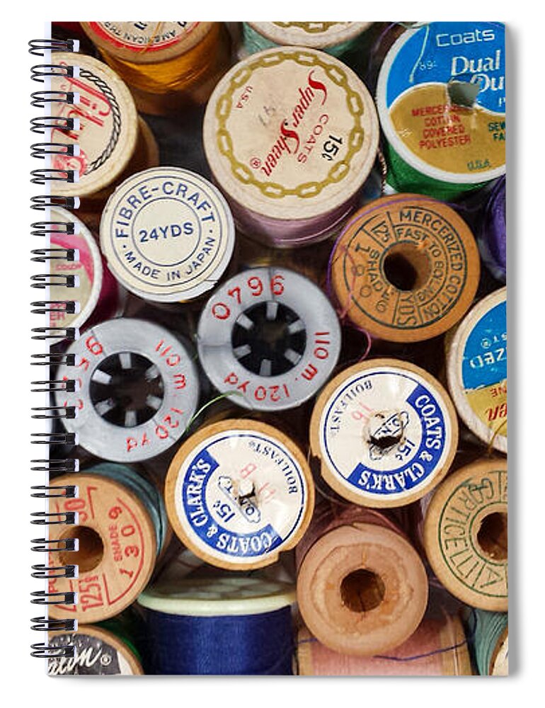 Sewing Spiral Notebook featuring the photograph Spool Drawer by Lynn Hansen