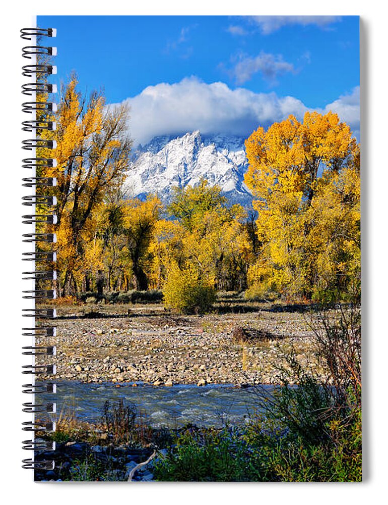 Spread Creek Spiral Notebook featuring the photograph Spread Creek Grand Teton National Park by Greg Norrell