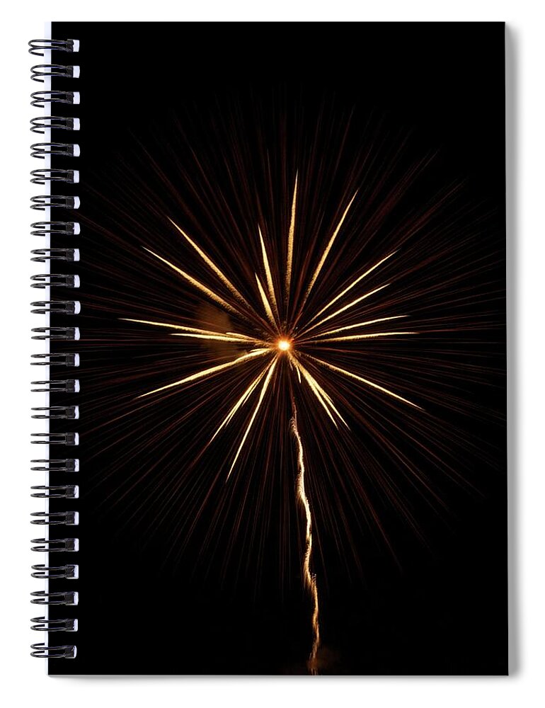 Firework Display Spiral Notebook featuring the photograph Spreading Fireworks by By Hisuihane