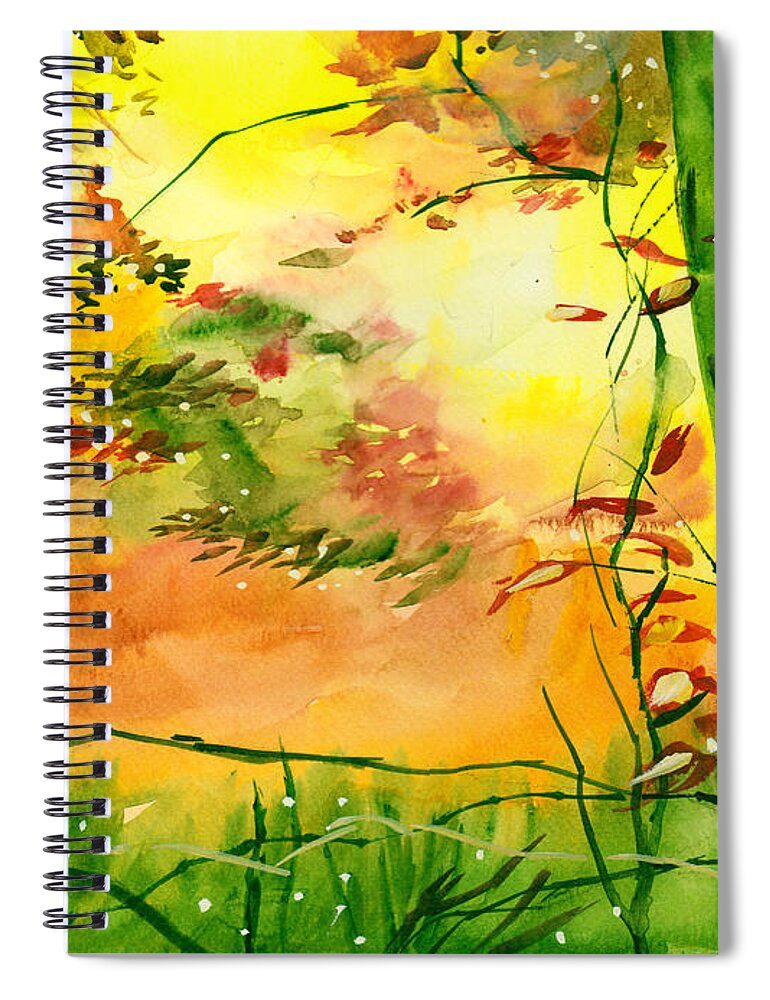 Nature Spiral Notebook featuring the painting Spring 1 by Anil Nene