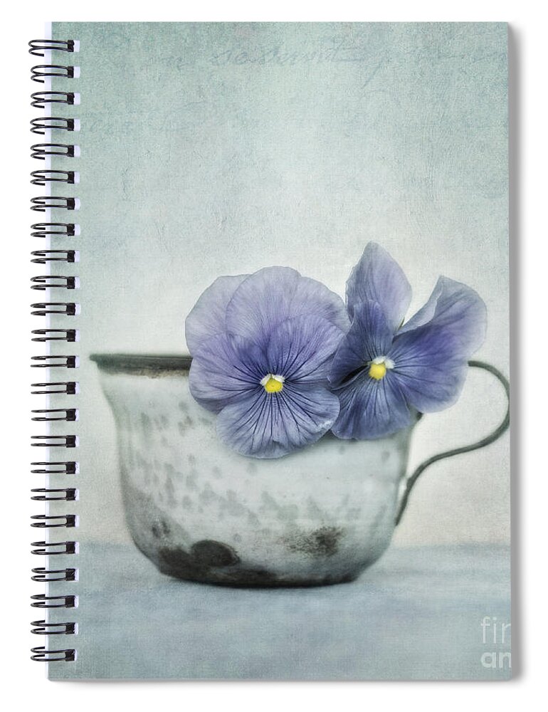 Pansy Spiral Notebook featuring the photograph Spring Blues With A Hint Of Yellow by Priska Wettstein