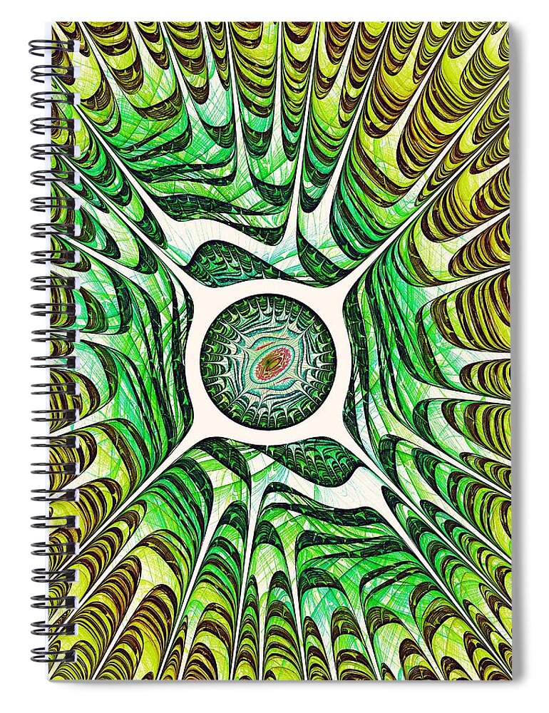 Computer Spiral Notebook featuring the digital art Spring Dragon Eye by Anastasiya Malakhova