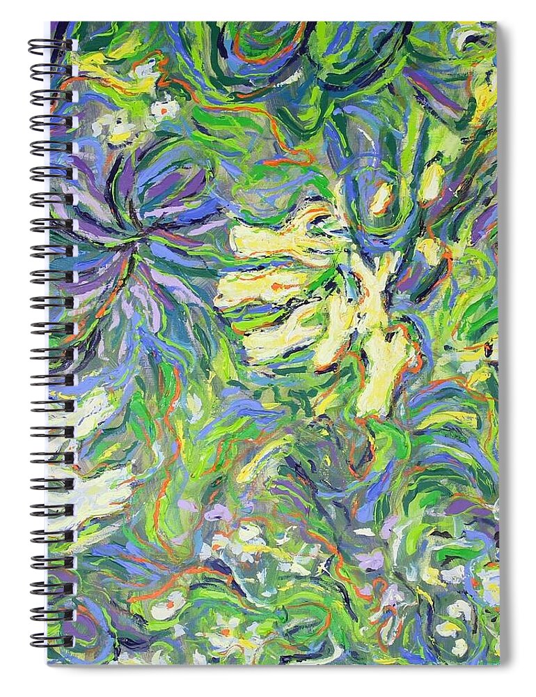 Abstract Spiral Notebook featuring the painting Spring Exuberance 2 by Zofia Kijak