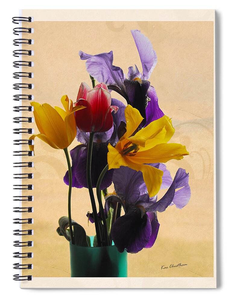 Flowers Spiral Notebook featuring the digital art Spring Flowers by Kae Cheatham