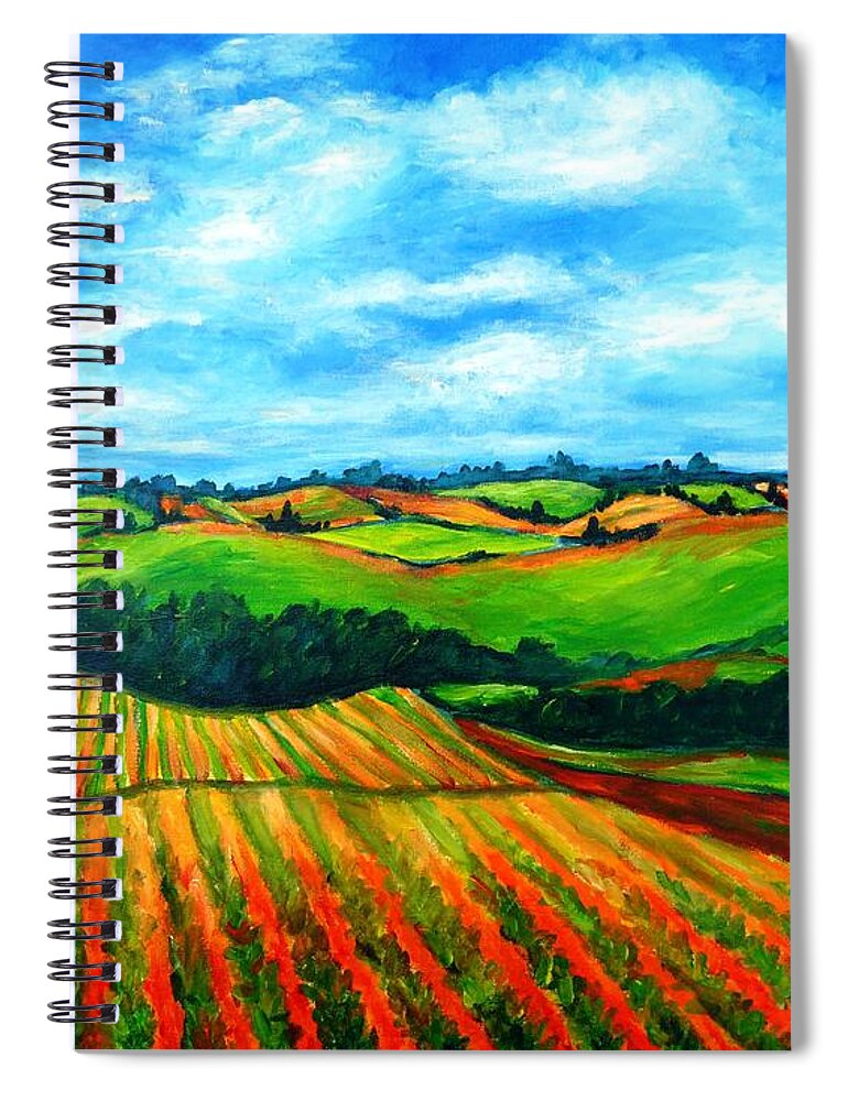 Spring Spiral Notebook featuring the painting Spring in Prince Edward Island by Cristina Stefan