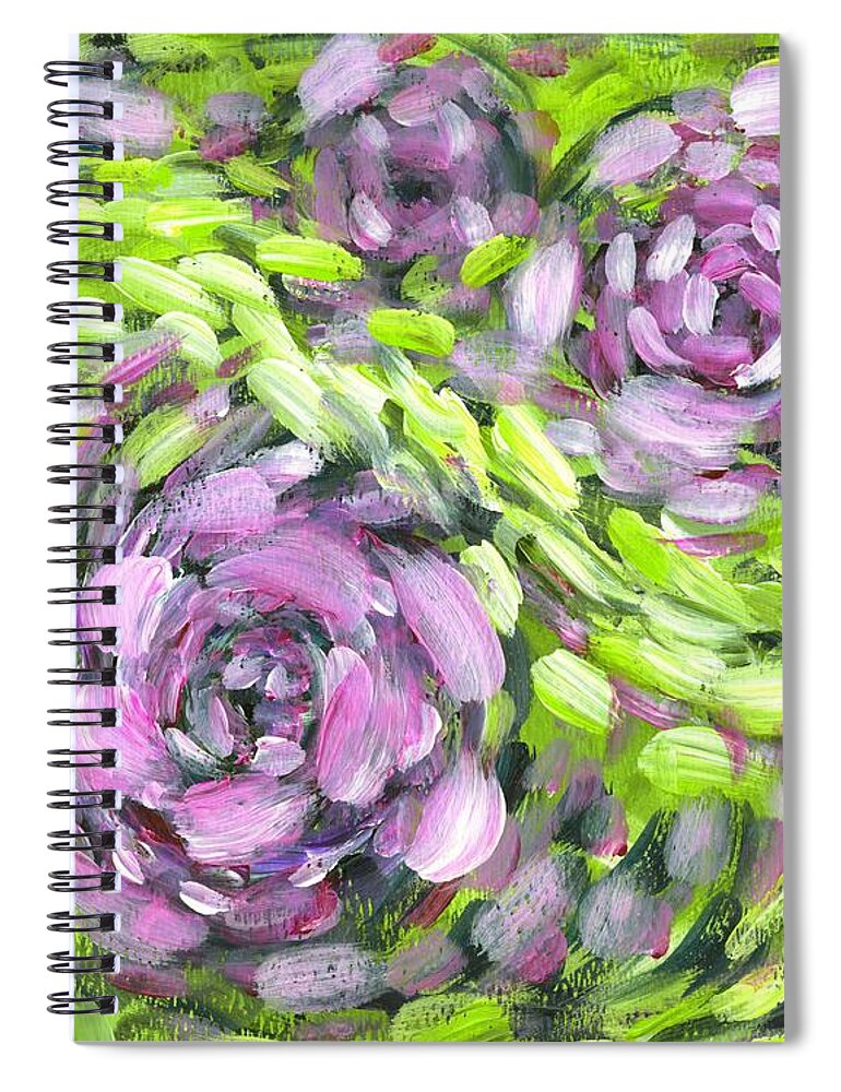 Roses Spiral Notebook featuring the painting Spring Whirl by Holly Carmichael