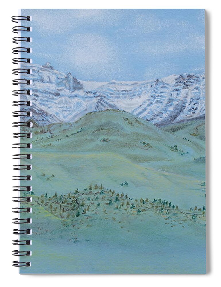 Pastels Spiral Notebook featuring the pastel Springtime In the Rockies by Michele Myers