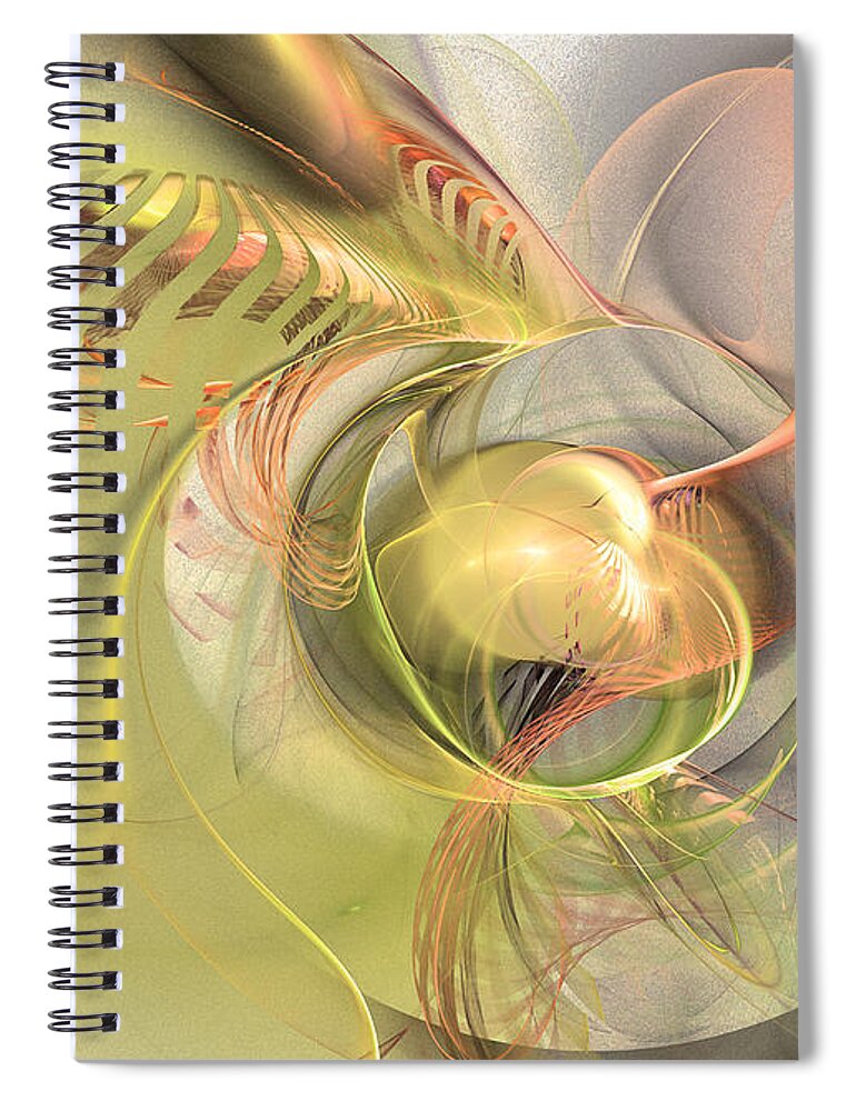 Fractal Spiral Notebook featuring the digital art Sprouting up - Fractal art by Sipo Liimatainen
